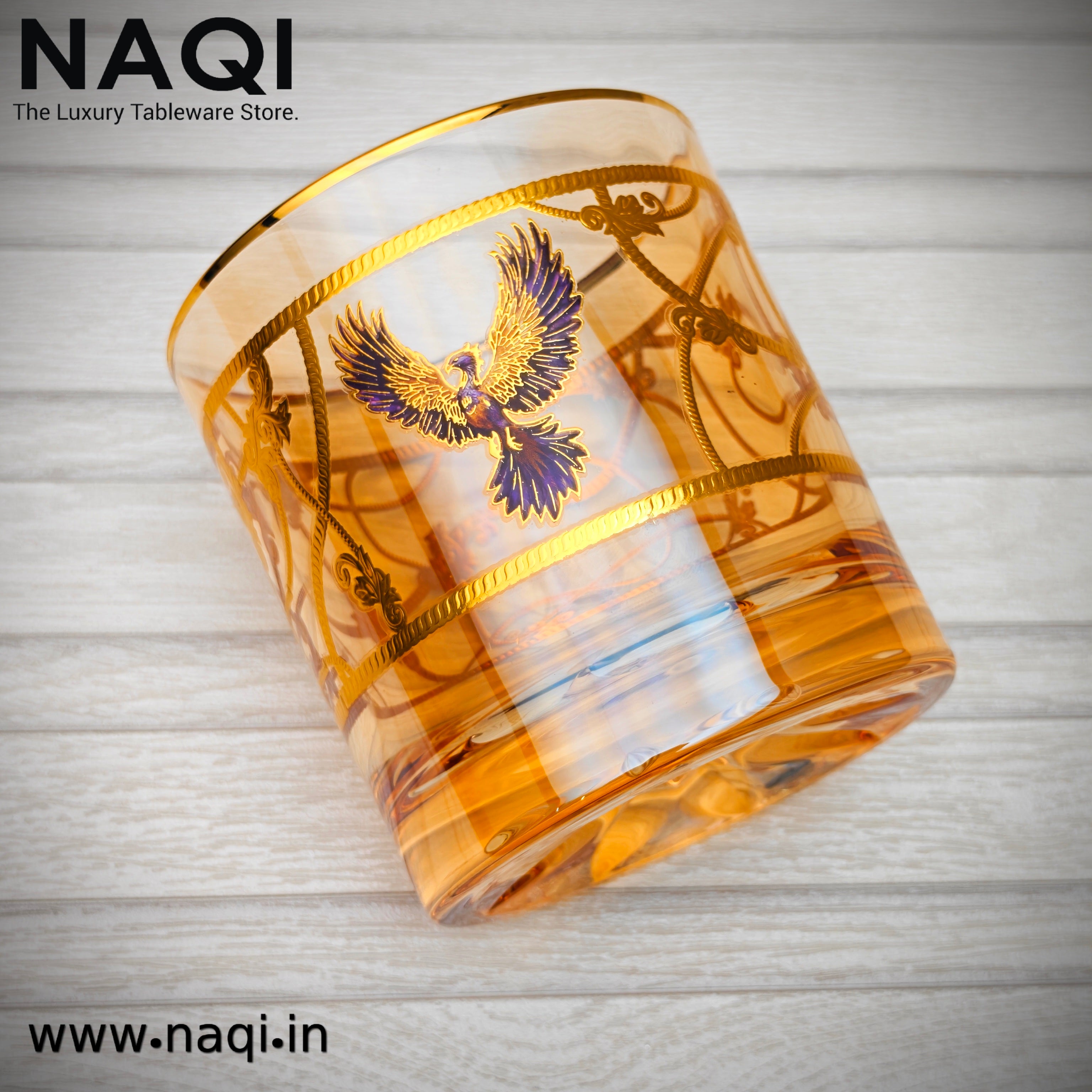 Gold work whisky glasses