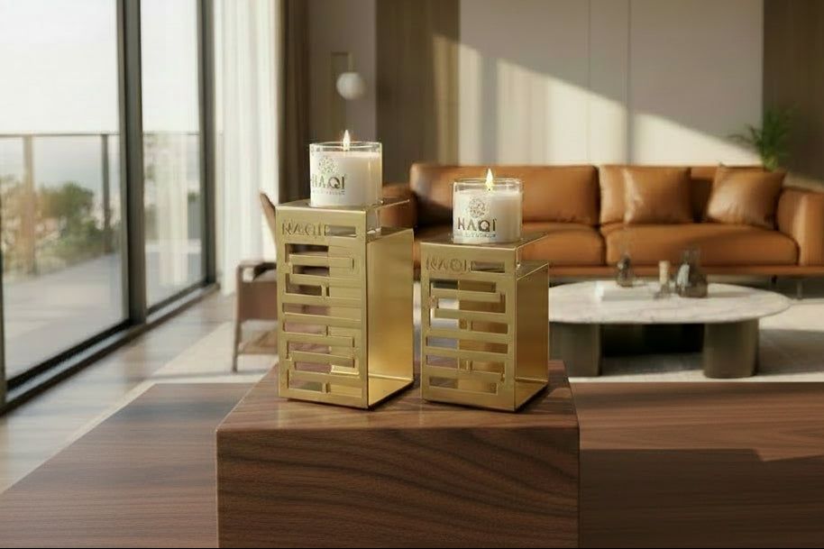 NQI1001 - CANDLES WITH STAND PAIR