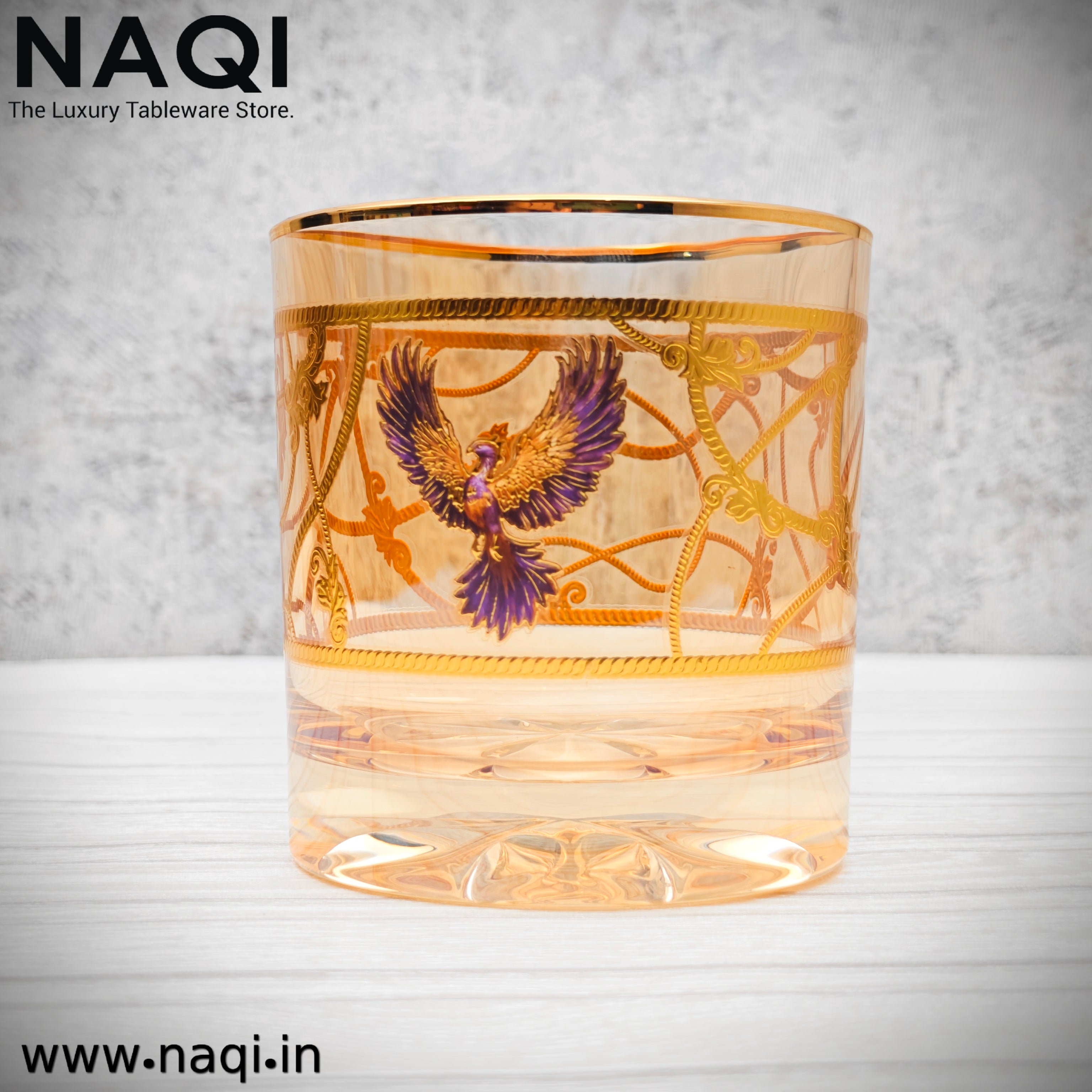 Eagle Golden Crystal Whisky Glass set of 6