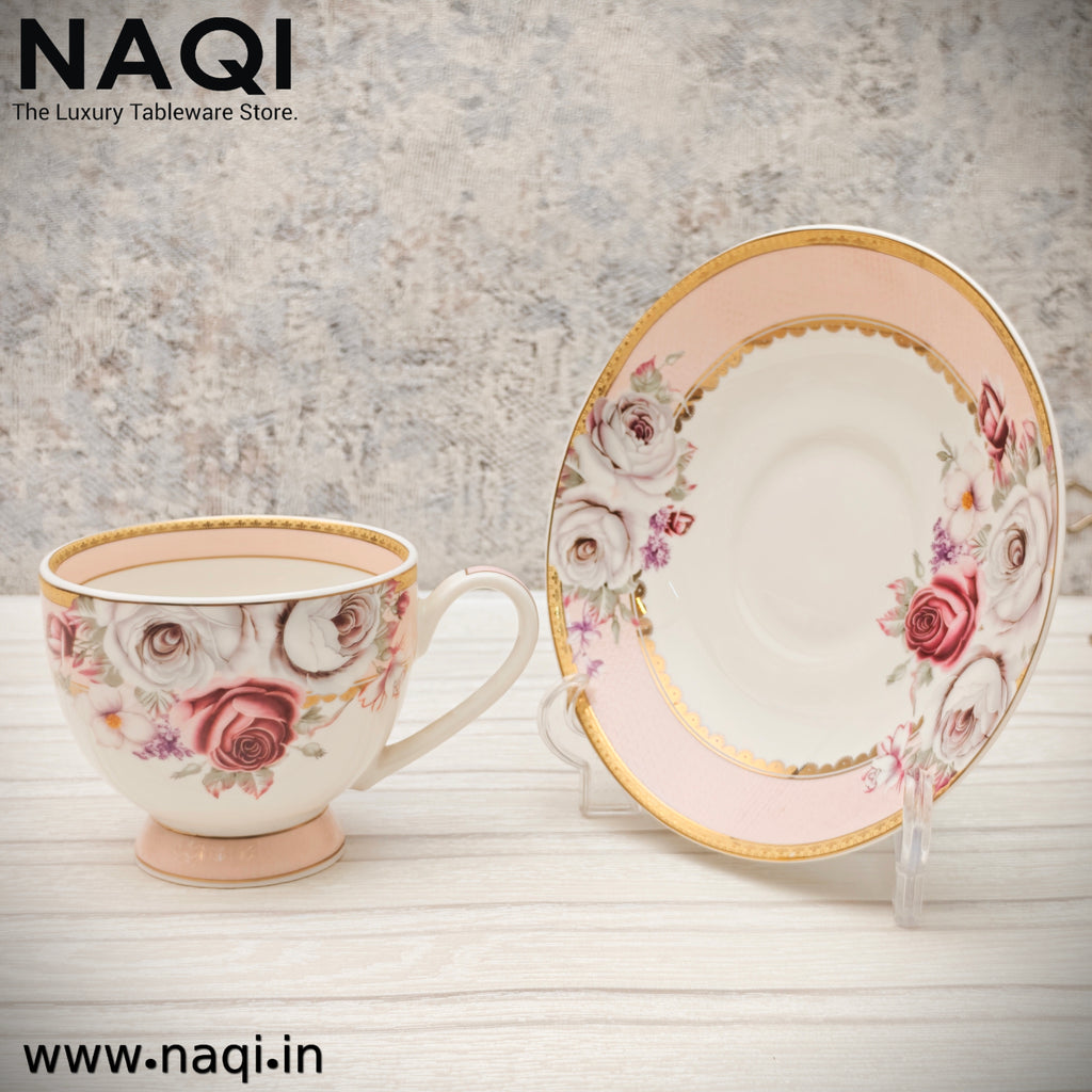 Porcelain tea cup and saucer set of 6+6 Pcs