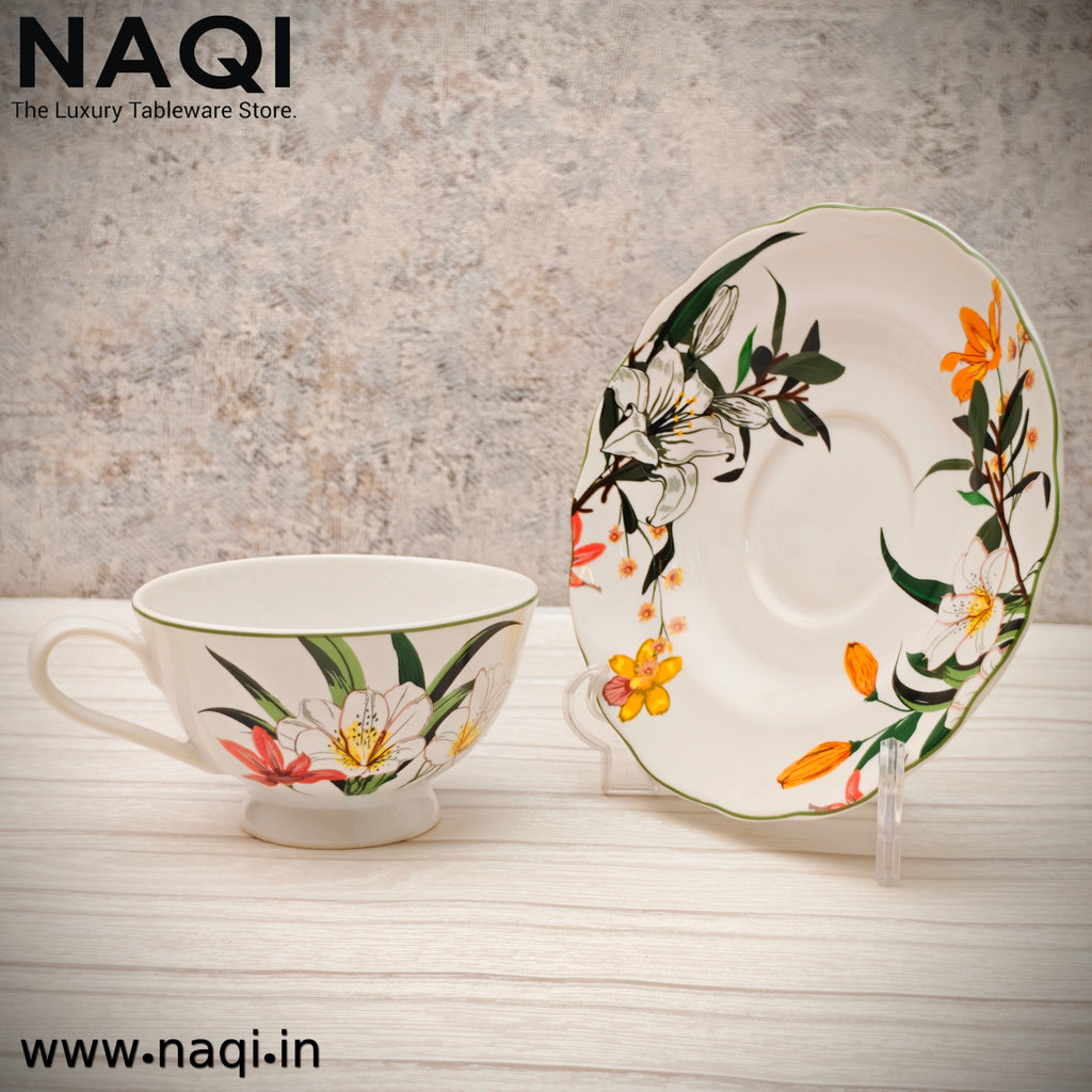 Porcelain tea cup and saucer set of 6+6 Pcs