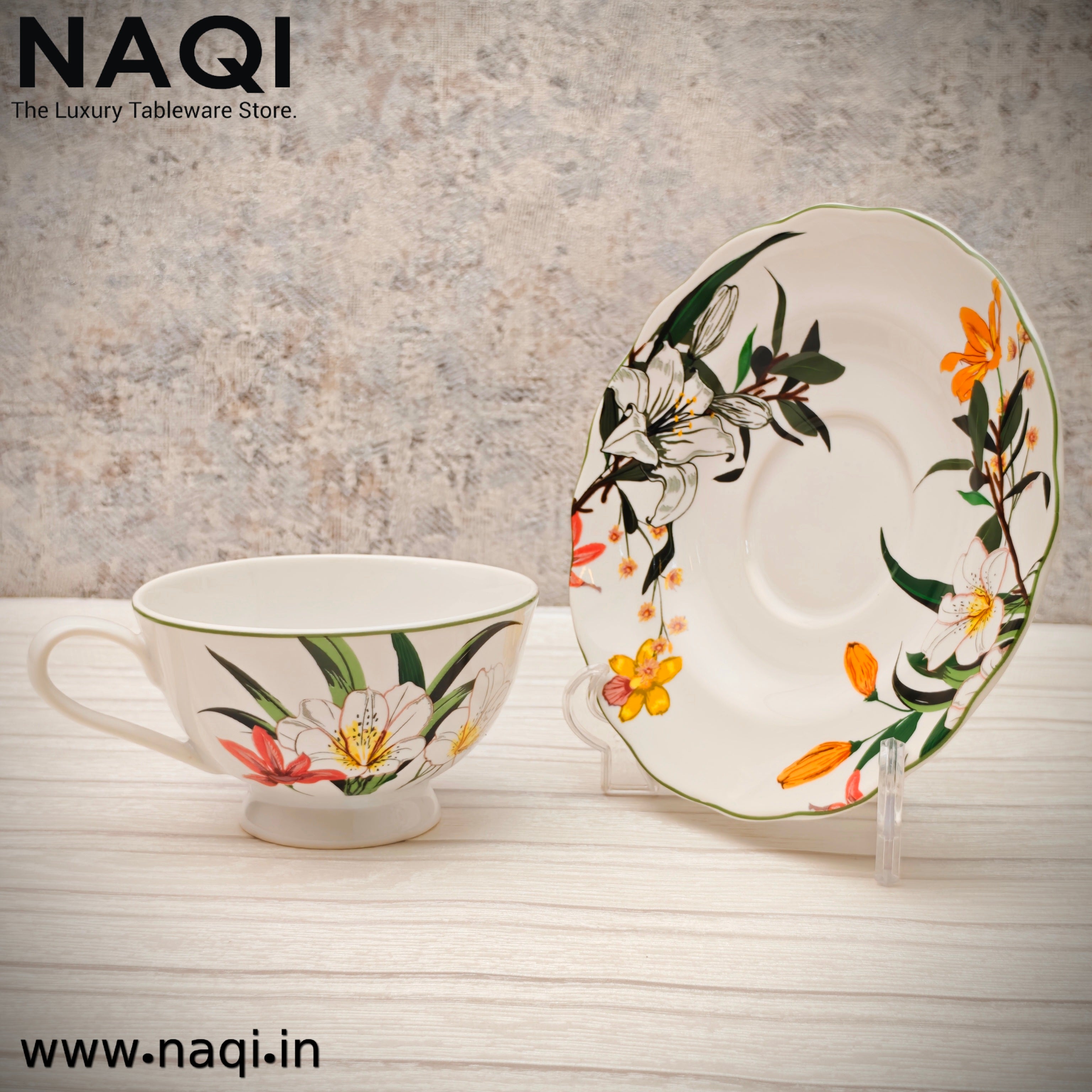 Porcelain tea cup and saucer set of 6+6 Pcs
