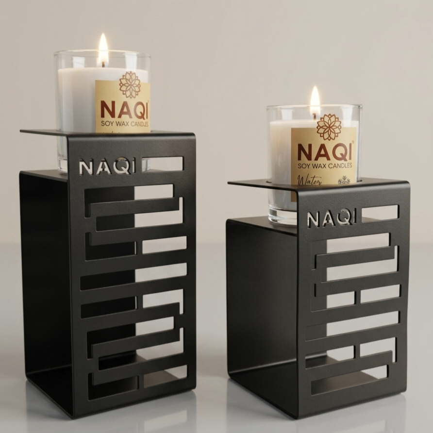 NAQI Geometric Cipher Soy Wax Candle Set