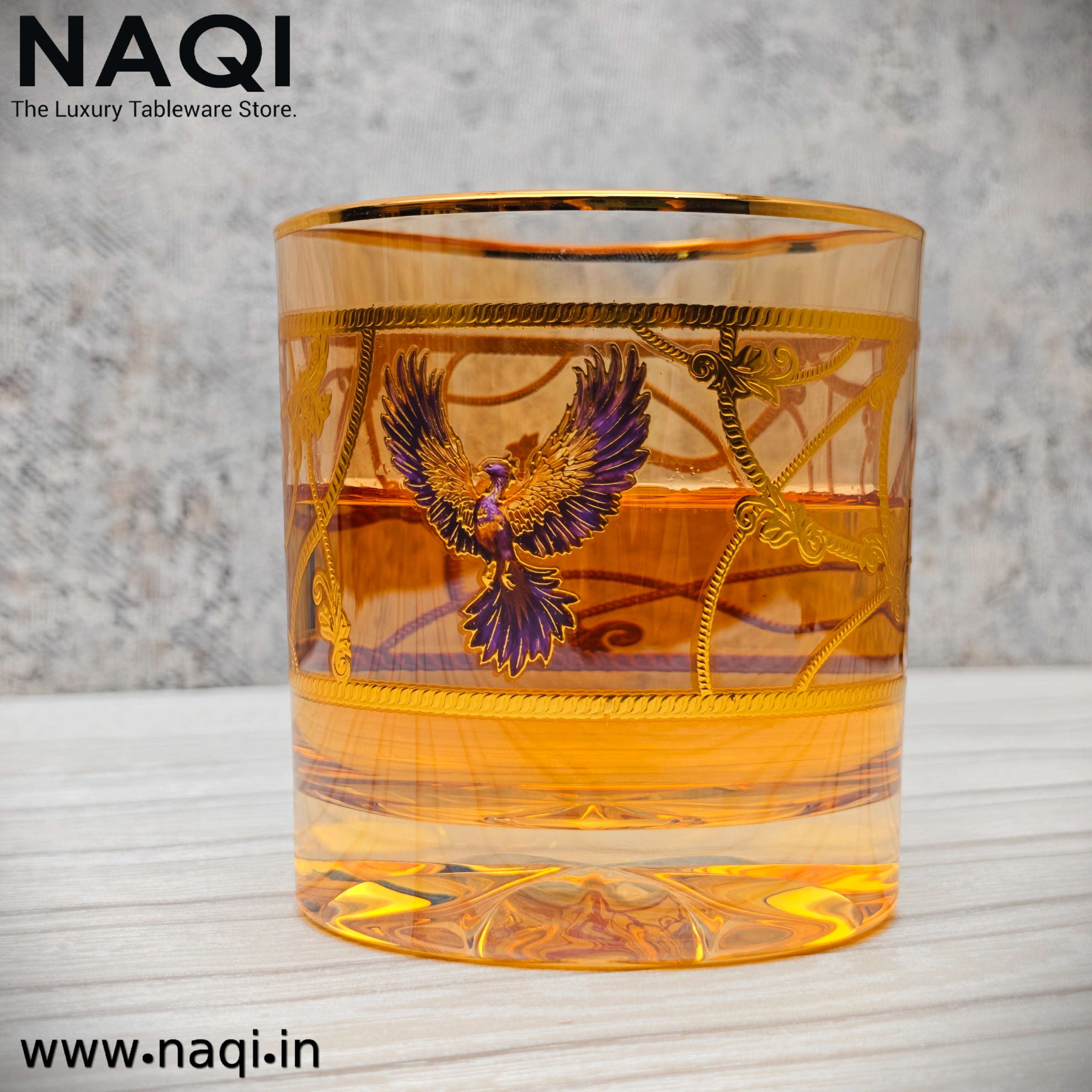 Eagle Golden Crystal Whisky Glass set of 6