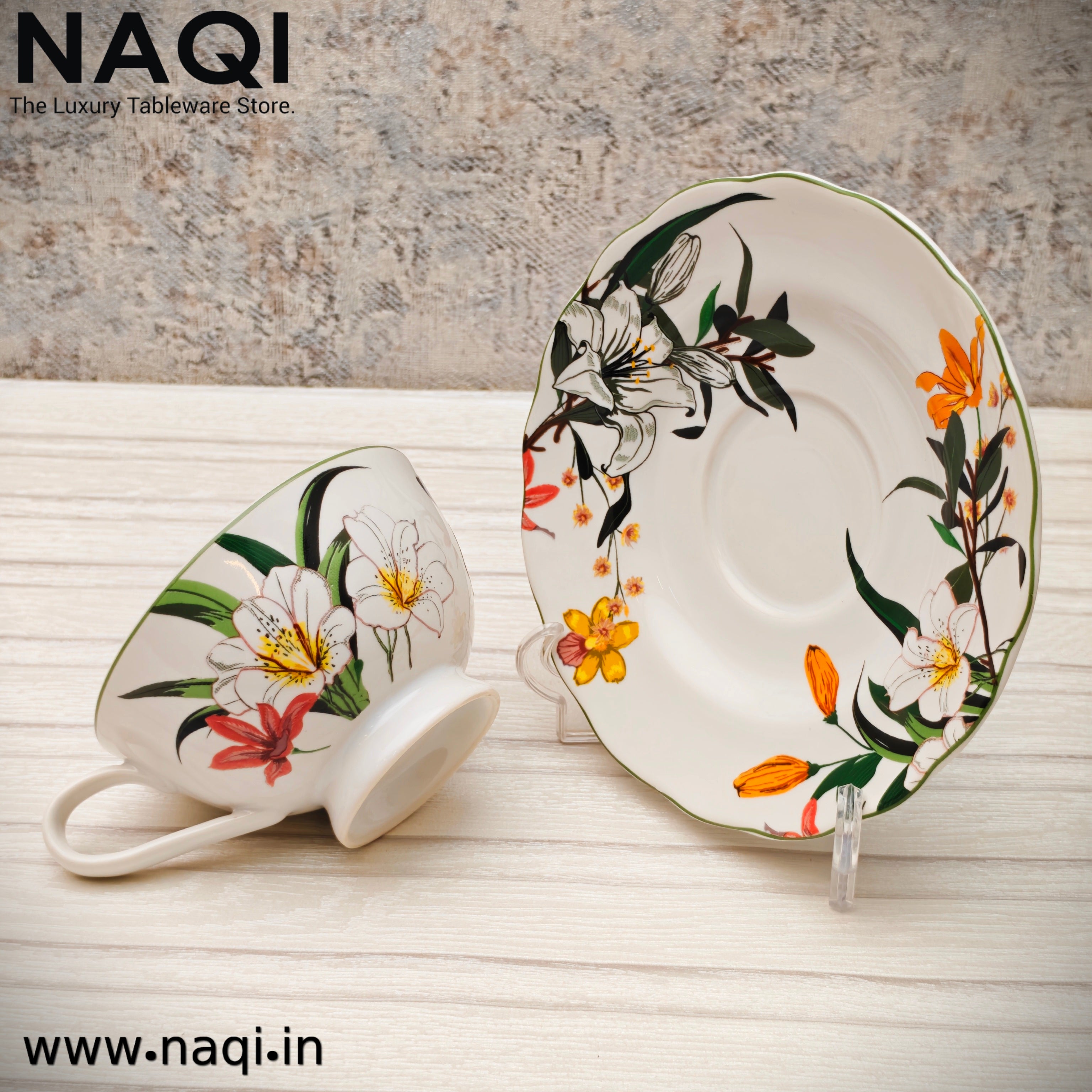 Porcelain tea cup and saucer set of 6+6 Pcs