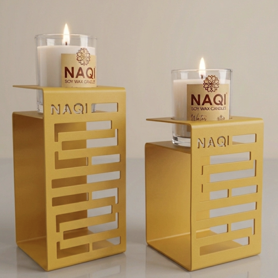 NAQI Geometric Cipher Soy Wax Candle Set