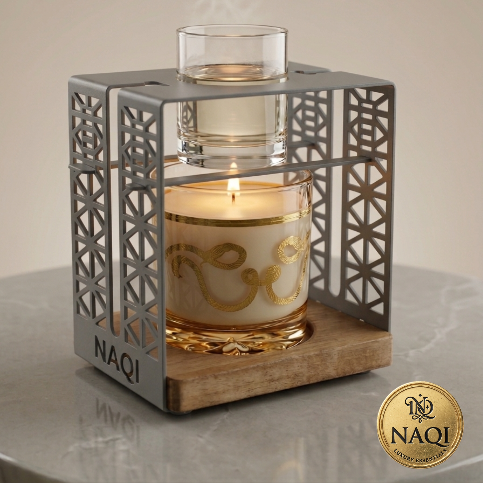 Metal Cage Glass jar candle oil diffuser