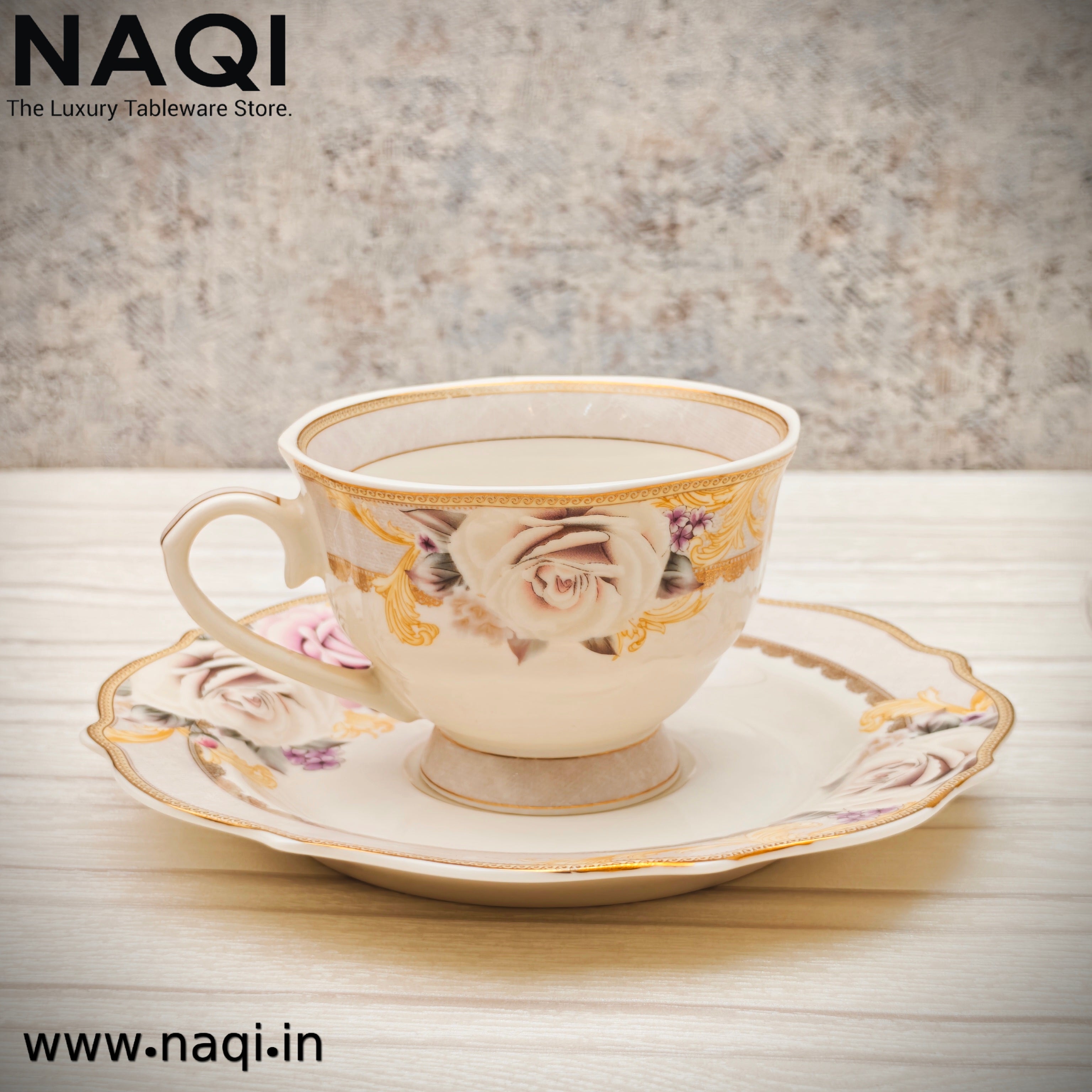 Porcelain tea cup and saucer set of 6+6 Pcs
