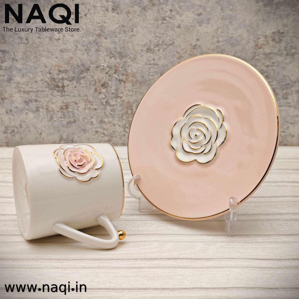 Porcelain tea cup and saucer set of 6+6 Pcs