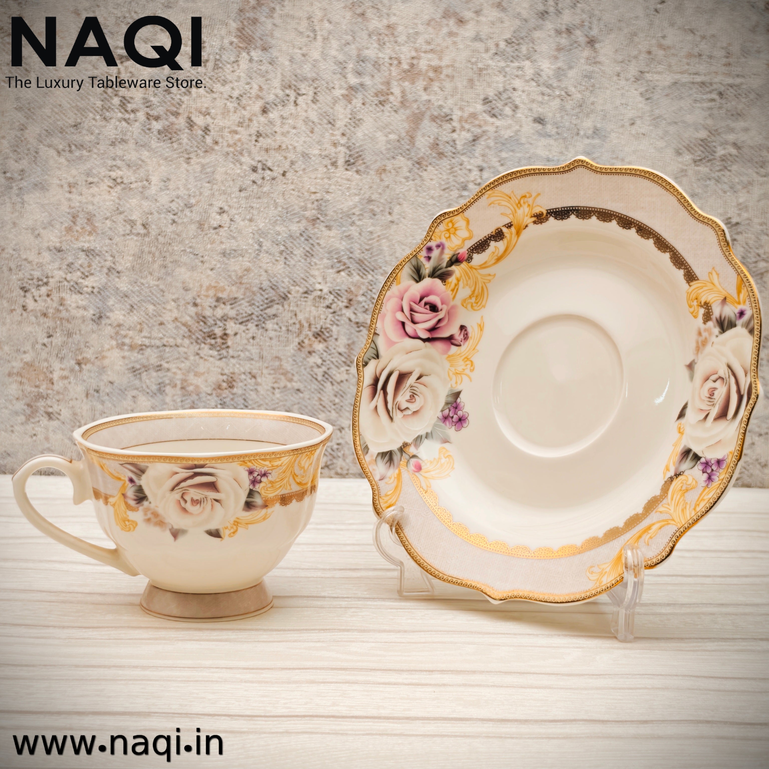 Porcelain tea cup and saucer set of 6+6 Pcs