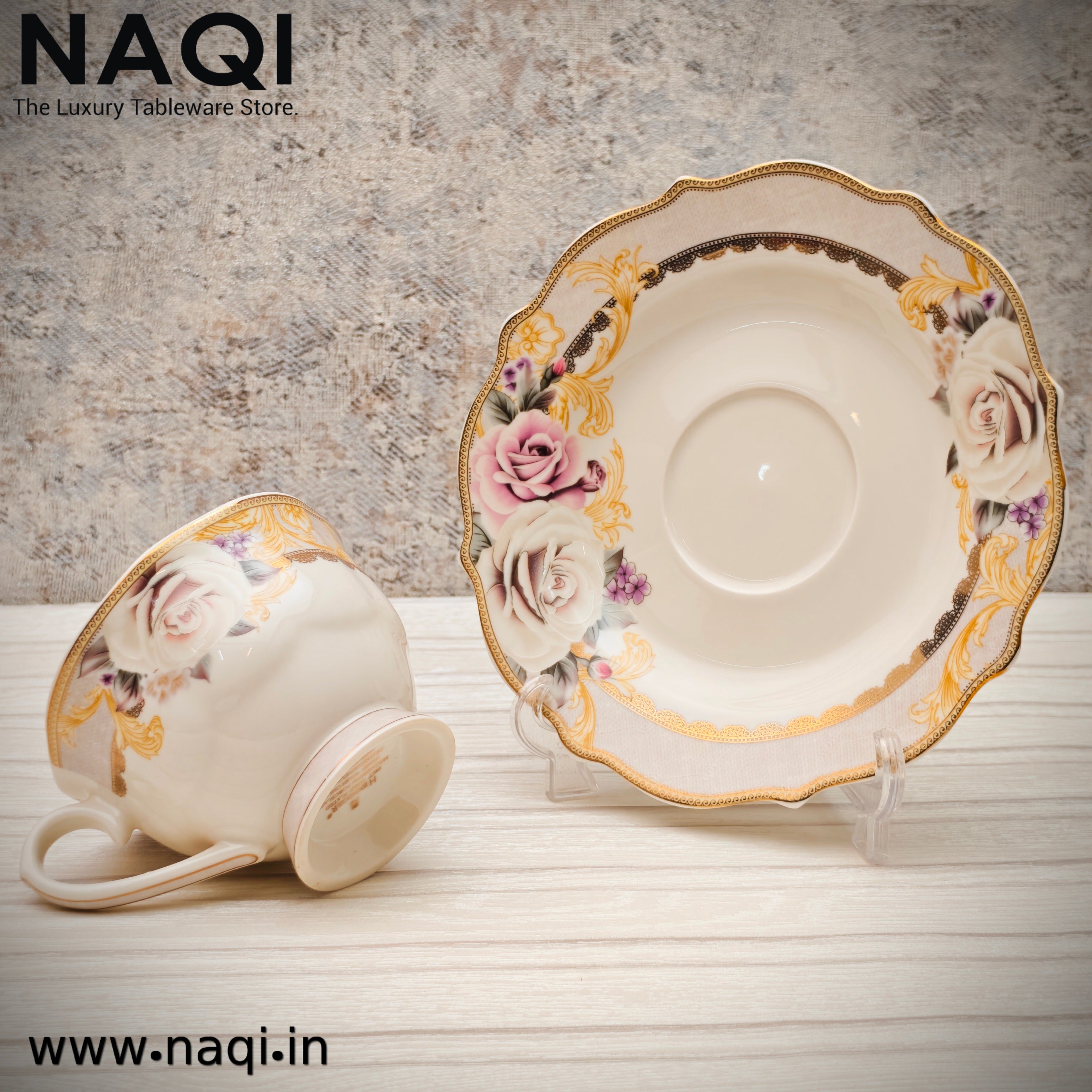 Porcelain tea cup and saucer set of 6+6 Pcs