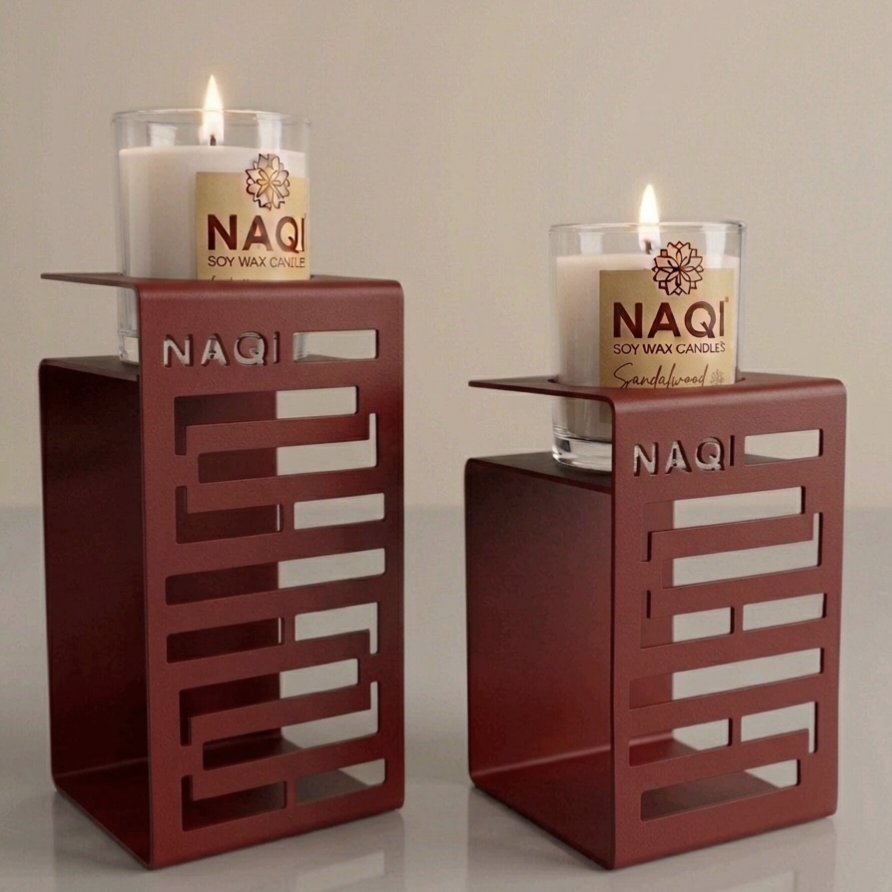 NAQI Geometric Cipher Soy Wax Candle Set