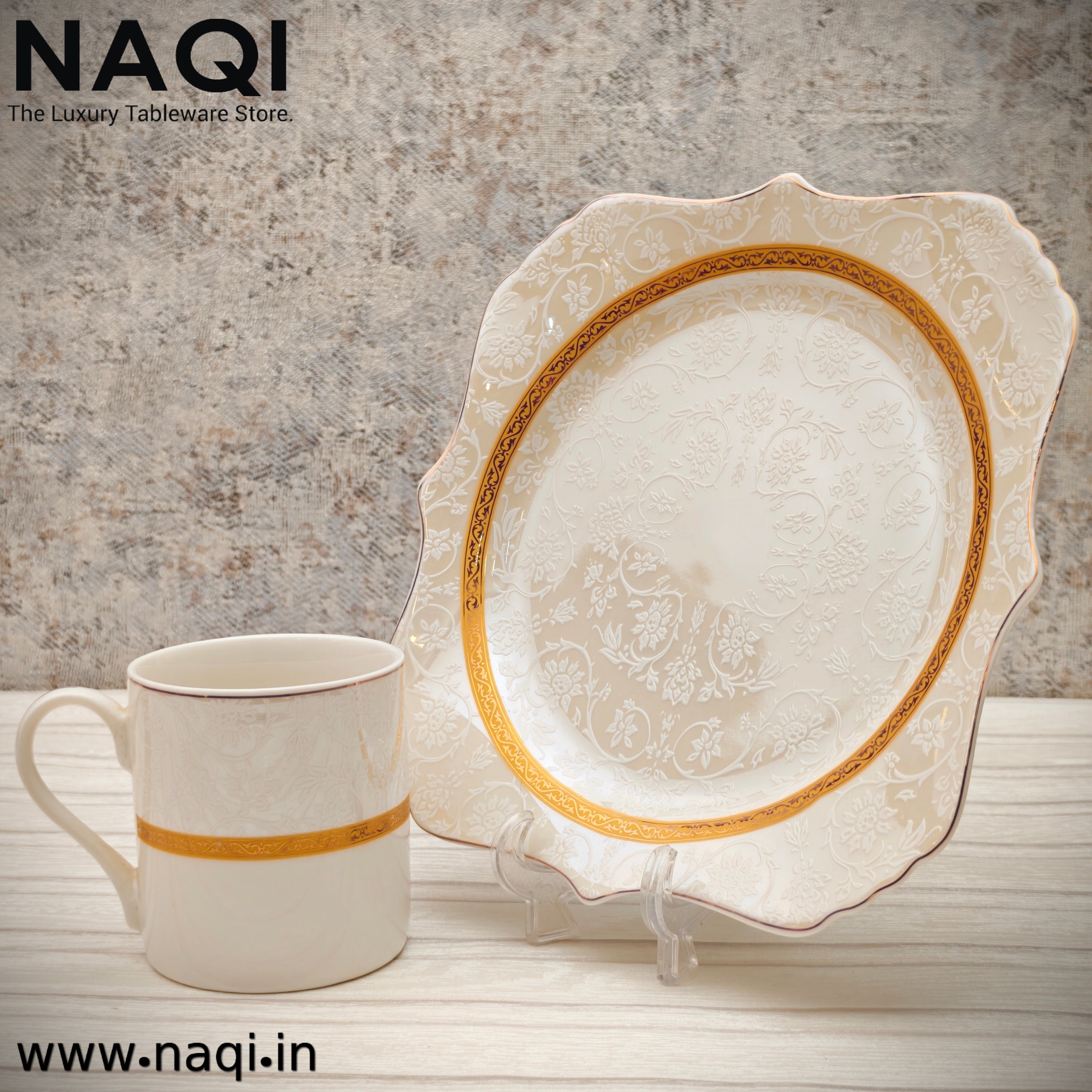 Porcelain tea cup platter set of 6 cups +2 Platters