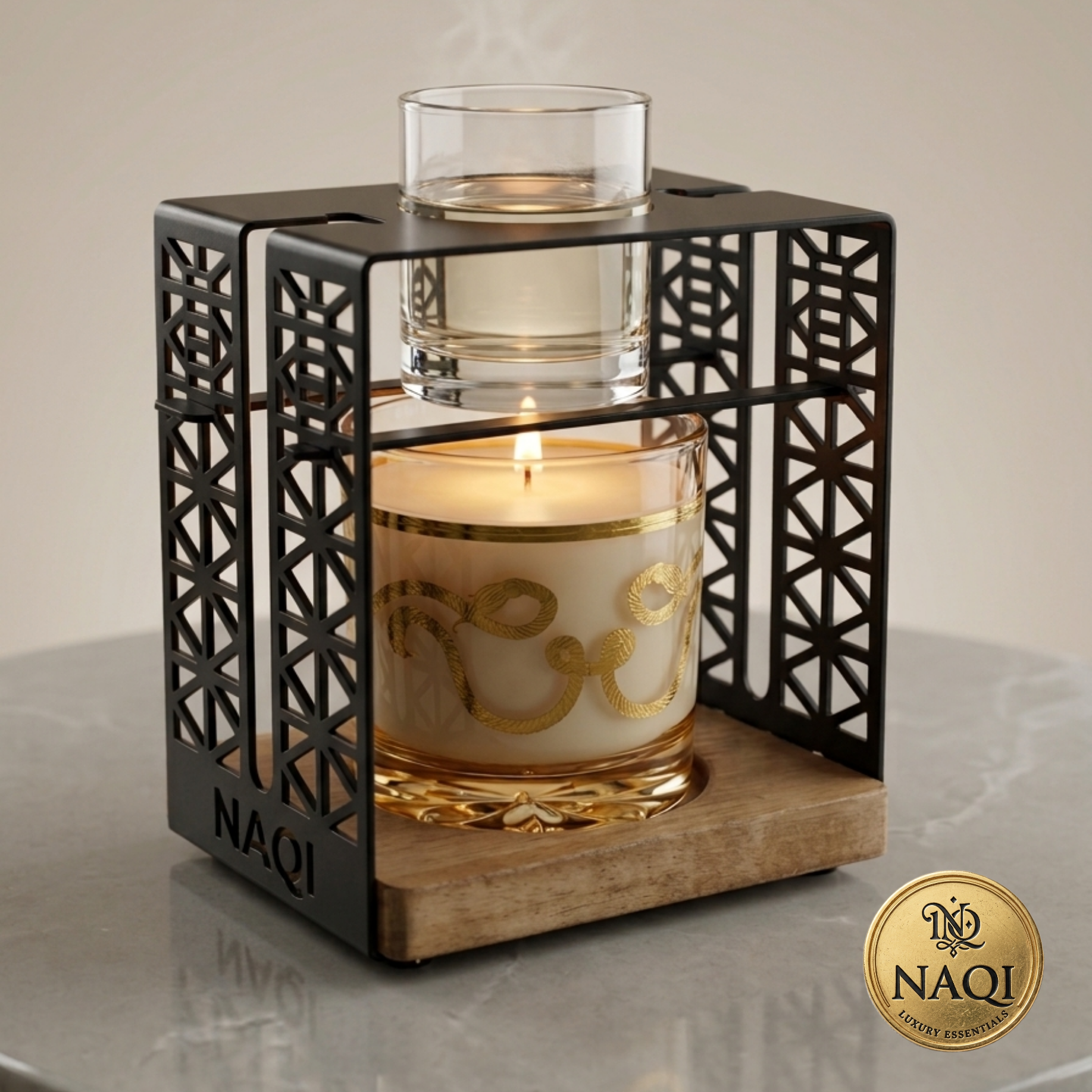 Metal Cage Glass jar candle oil diffuser