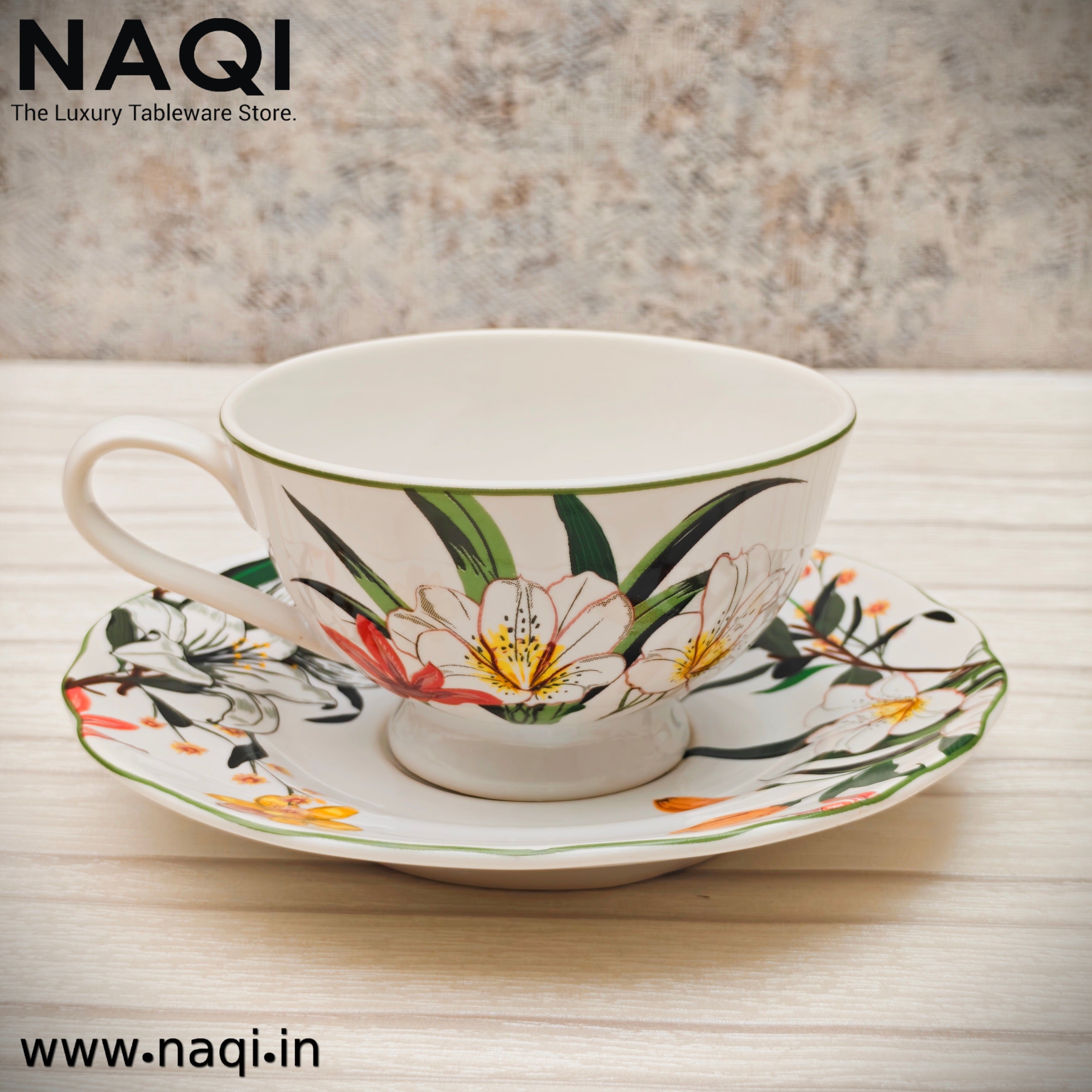Porcelain tea cup and saucer set of 6+6 Pcs