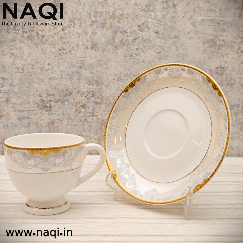 Porcelain tea cup and saucer set of 6+6 Pcs