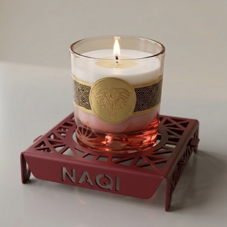 Naqi Regal scented candles with metal stand